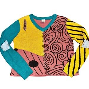 Disney The Nightmare Before Christmas Sally Patchwork Sweater Small